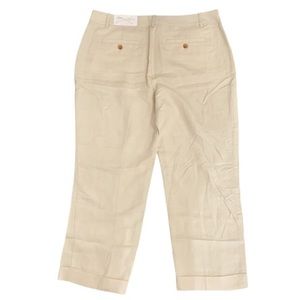 LOFT NWT Original Linen Beige Crop Pants 8